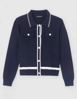 Gilet boutons bleu marine