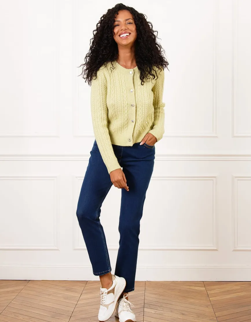 Gilet boutons vert anis