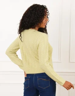 Gilet boutons vert anis