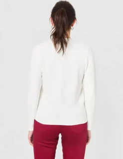 Gilet long ajouré écru