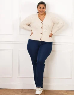 Gilet maille bouton beige