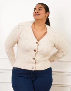 Gilet maille bouton beige
