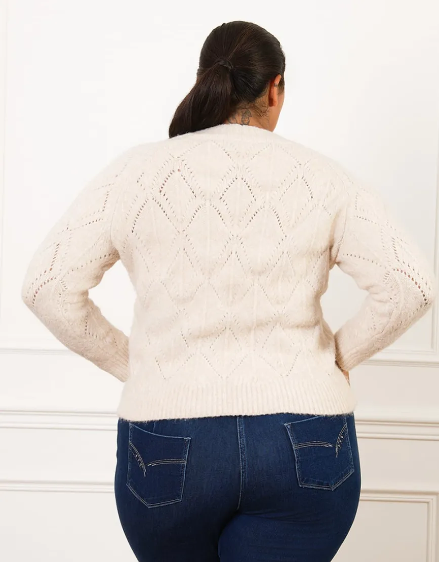 Gilet maille bouton beige