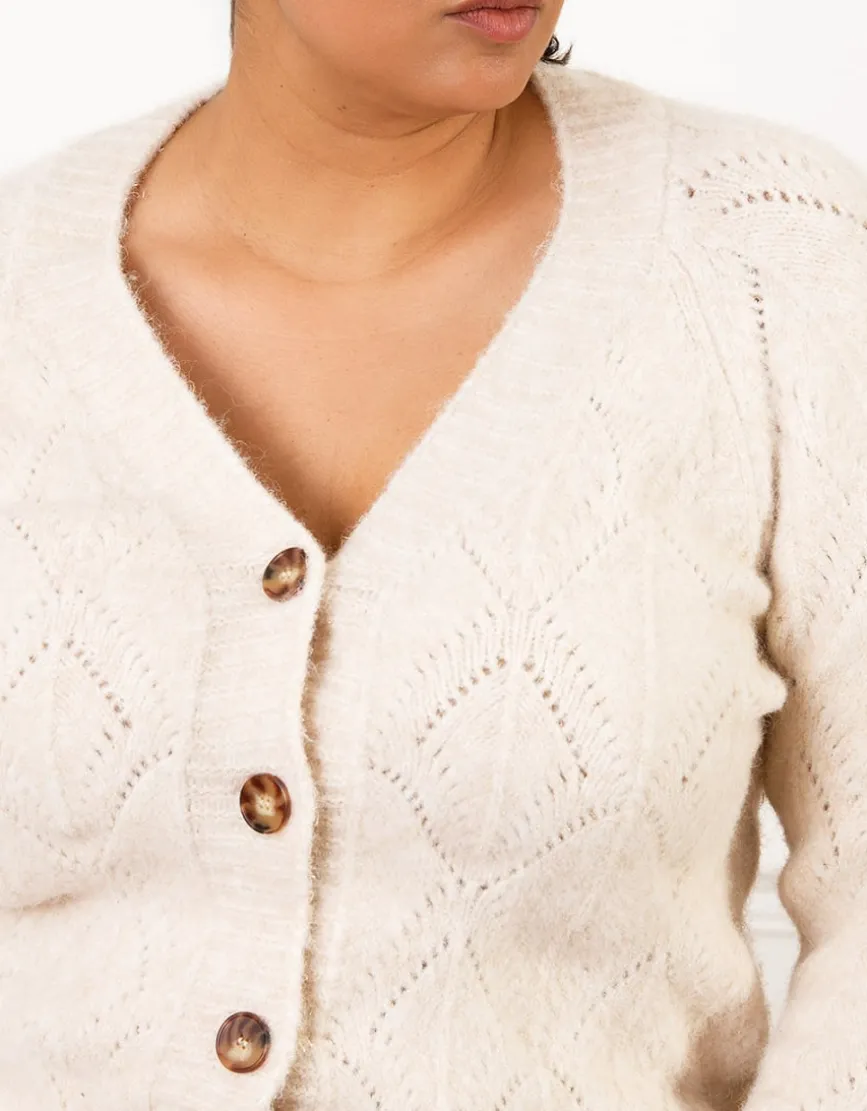 Gilet maille bouton beige