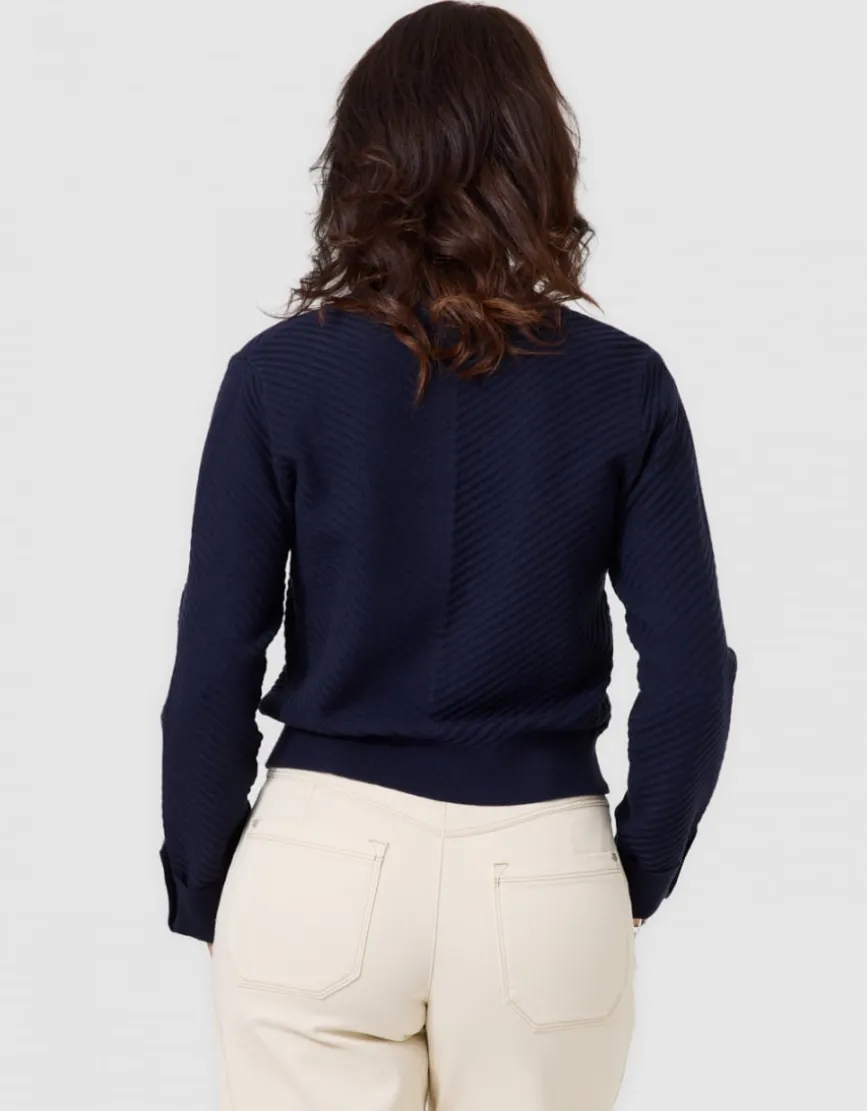 Gilet maille bouton bleu
