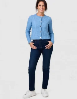 Gilet épais torsade bleu