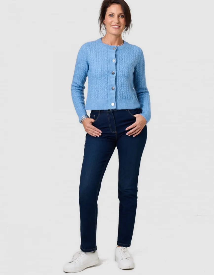 Gilet épais torsade bleu