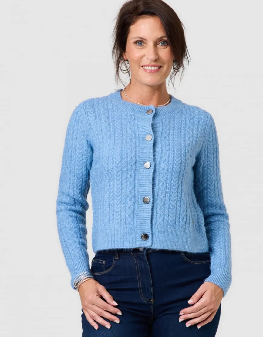 Gilet épais torsade bleu