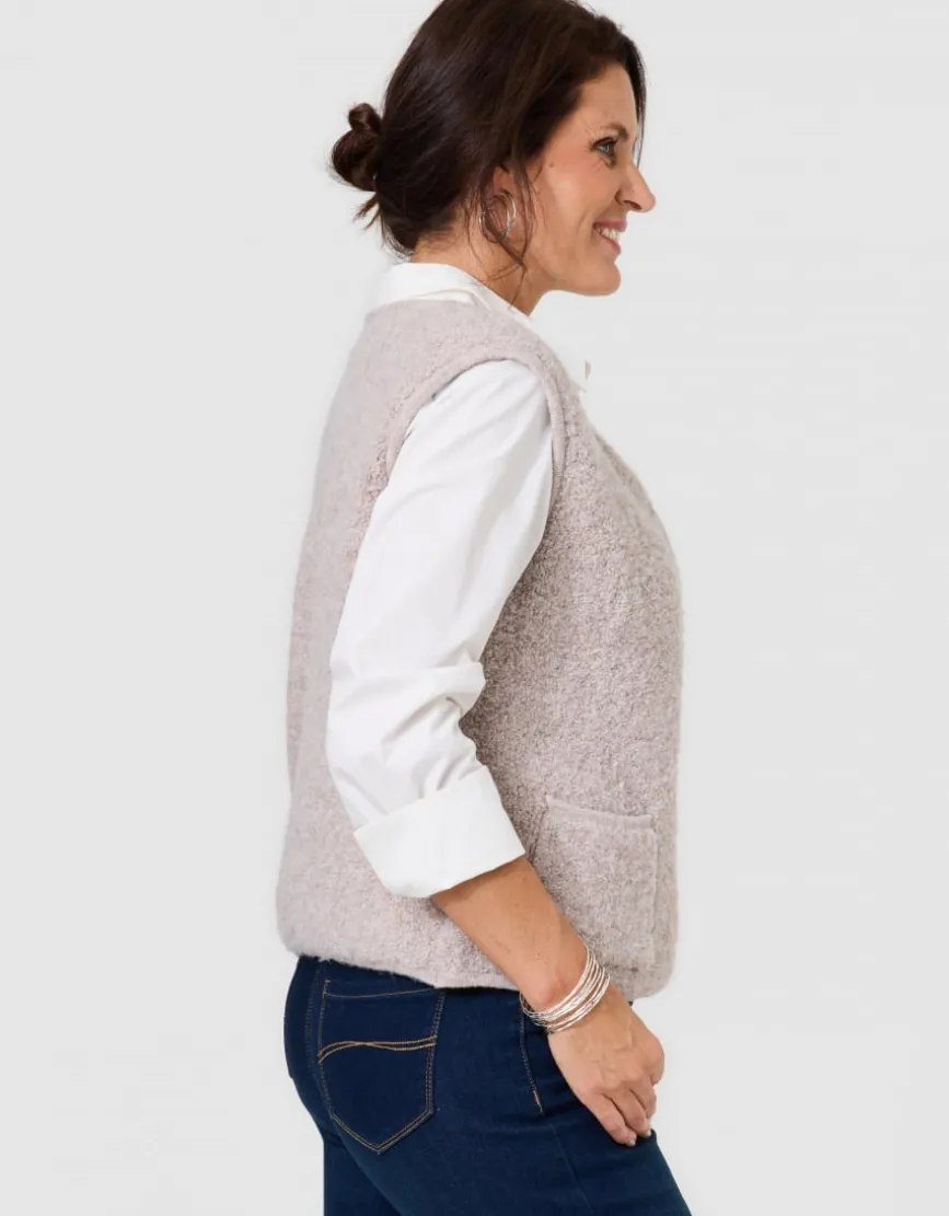 Gilet sans manches beige