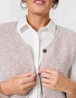 Gilet sans manches beige