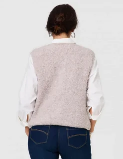 Gilet sans manches beige