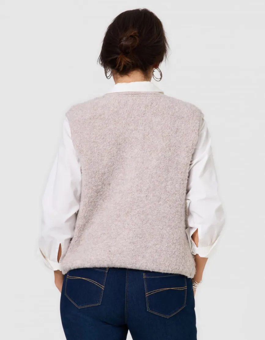 Gilet sans manches beige