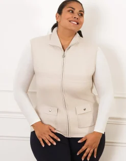 Gilet sans manches beige