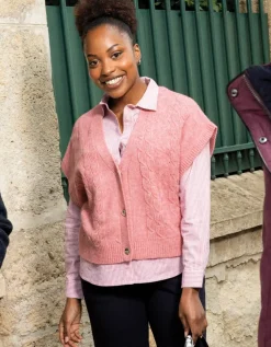 Gilet sans manches rose