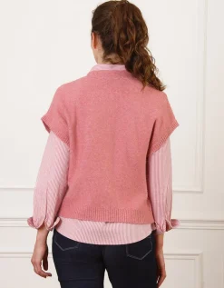 Gilet sans manches rose