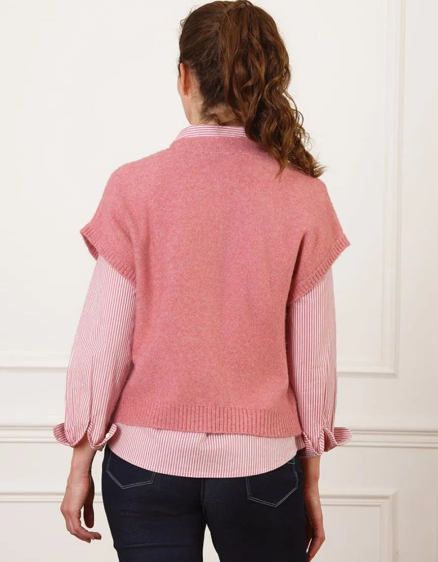 Gilet sans manches rose