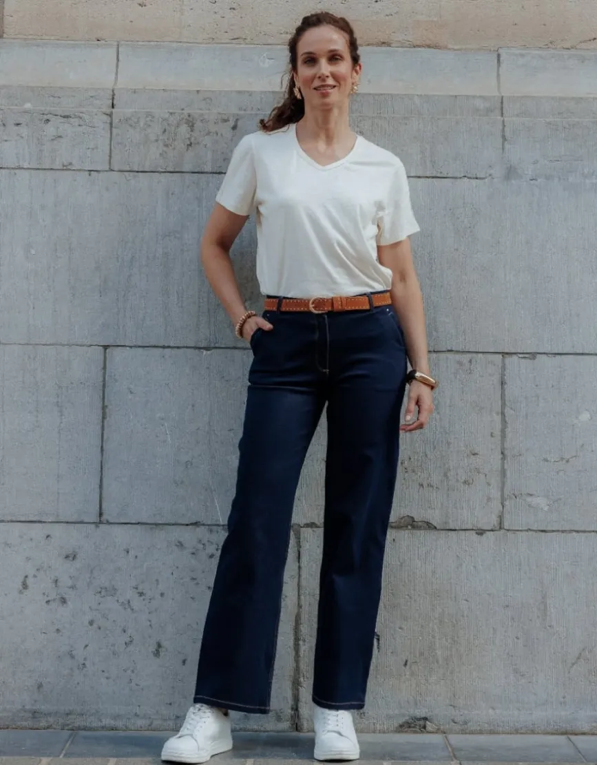 Jean droit coton brut