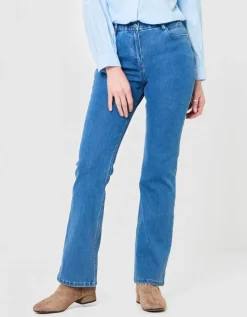 Jean flare coton bleu