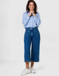 Jean large 7/8 bleu