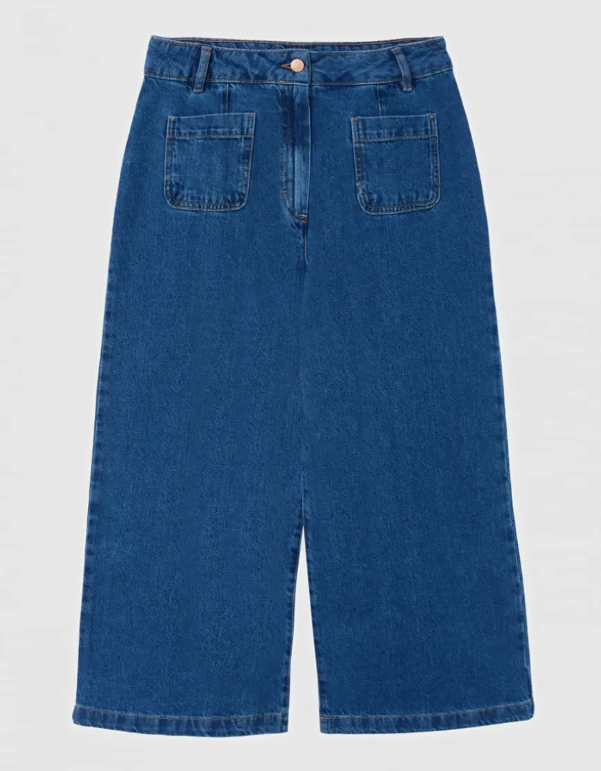 Jean large 7/8 bleu