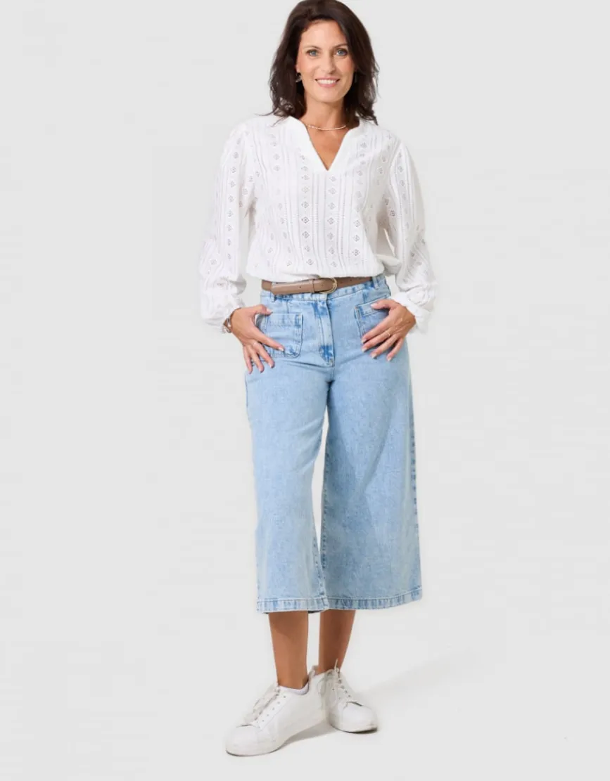 Jean large 7/8 bleu clair
