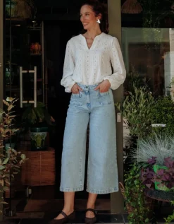 Jean large 7/8 bleu clair