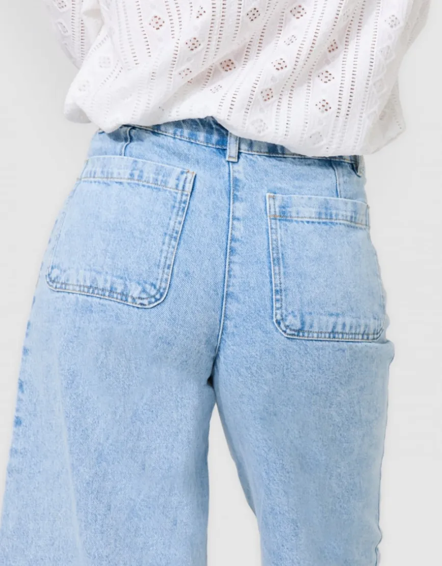 Jean large 7/8 bleu clair