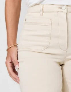 Jean large coton beige