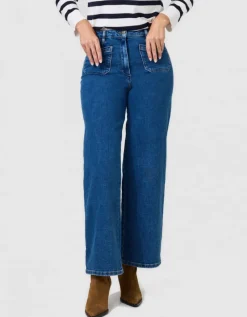 Jean large coton bleu