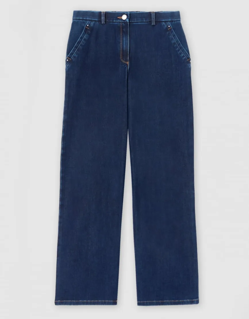 Jean large coton bleu