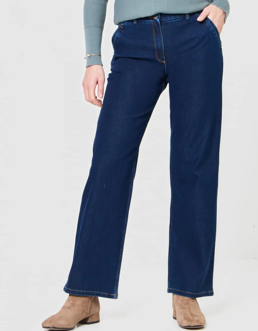 Jean large coton bleu