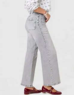 Jean large coton gris