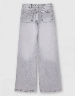Jean large coton gris