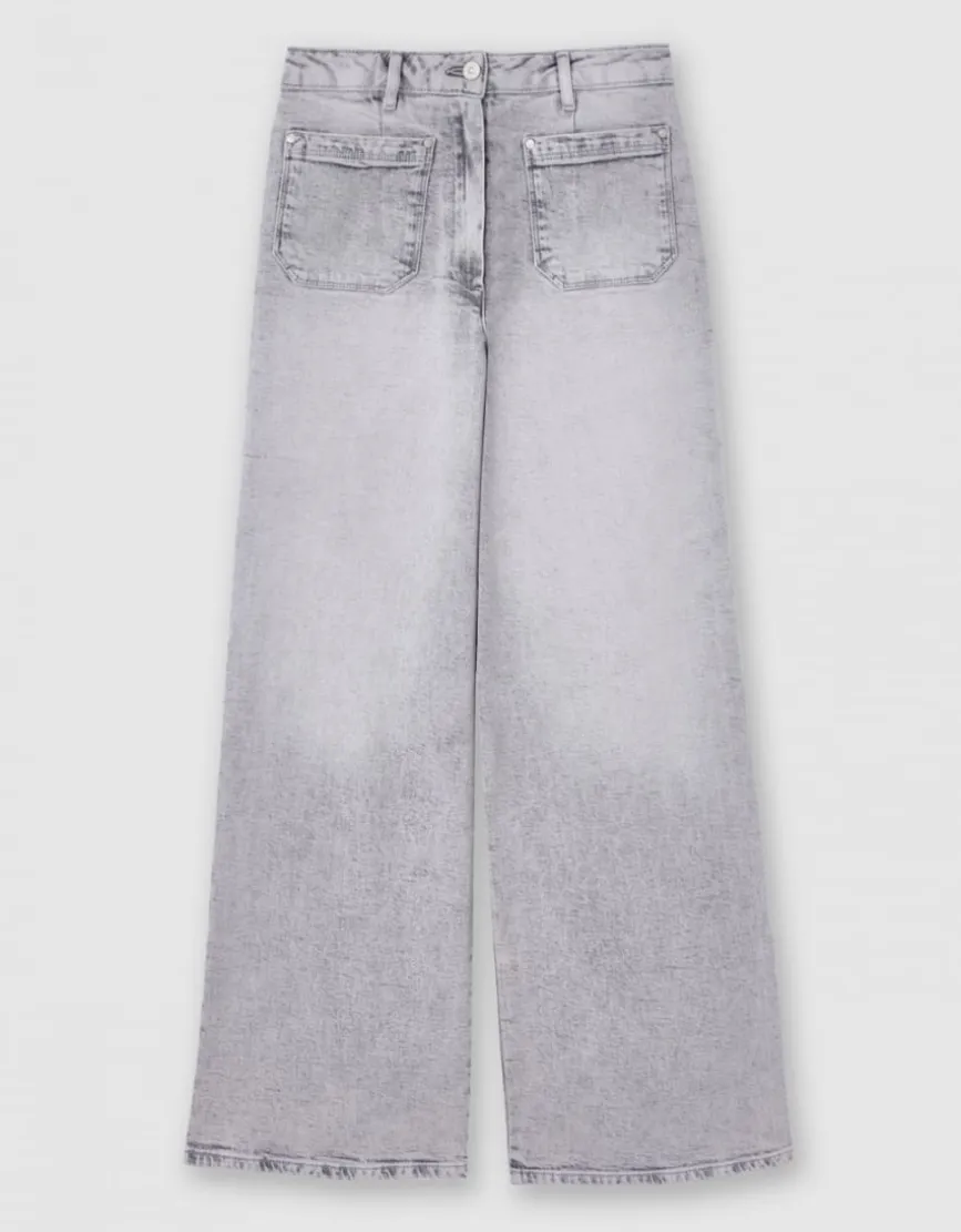 Jean large coton gris