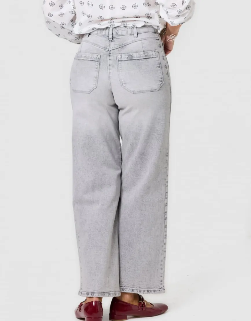 Jean large coton gris
