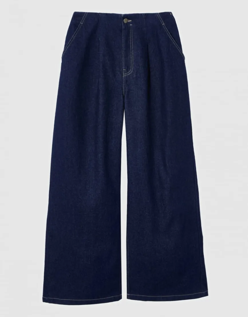 Jean large pince bleu
