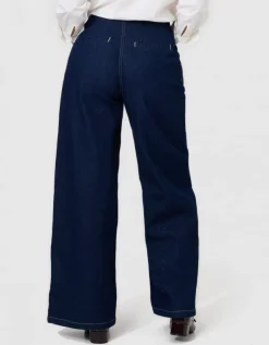 Jean large pince bleu