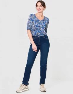 Jean regular bleu brossé