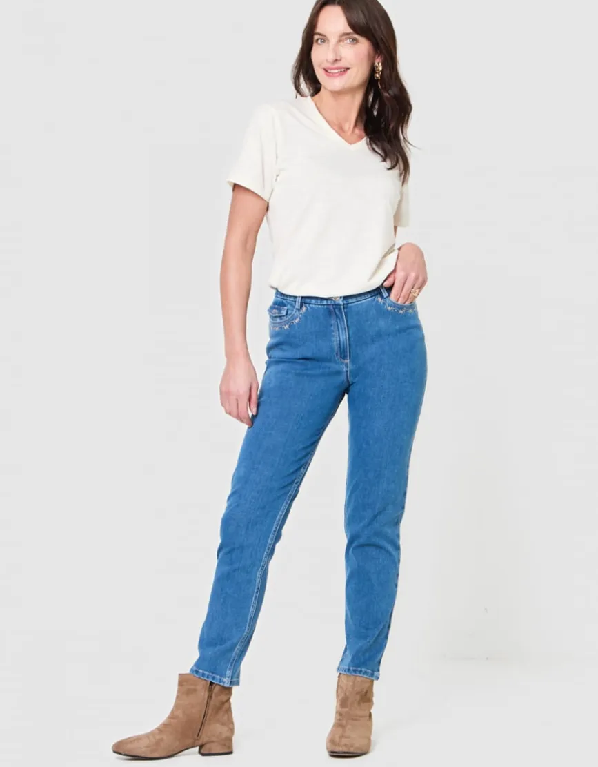 Jean regular coton bleu