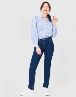 Jean regular coton bleu