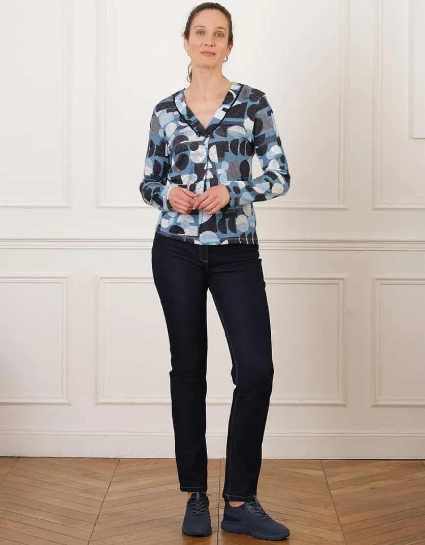 Jean regular coton bleu