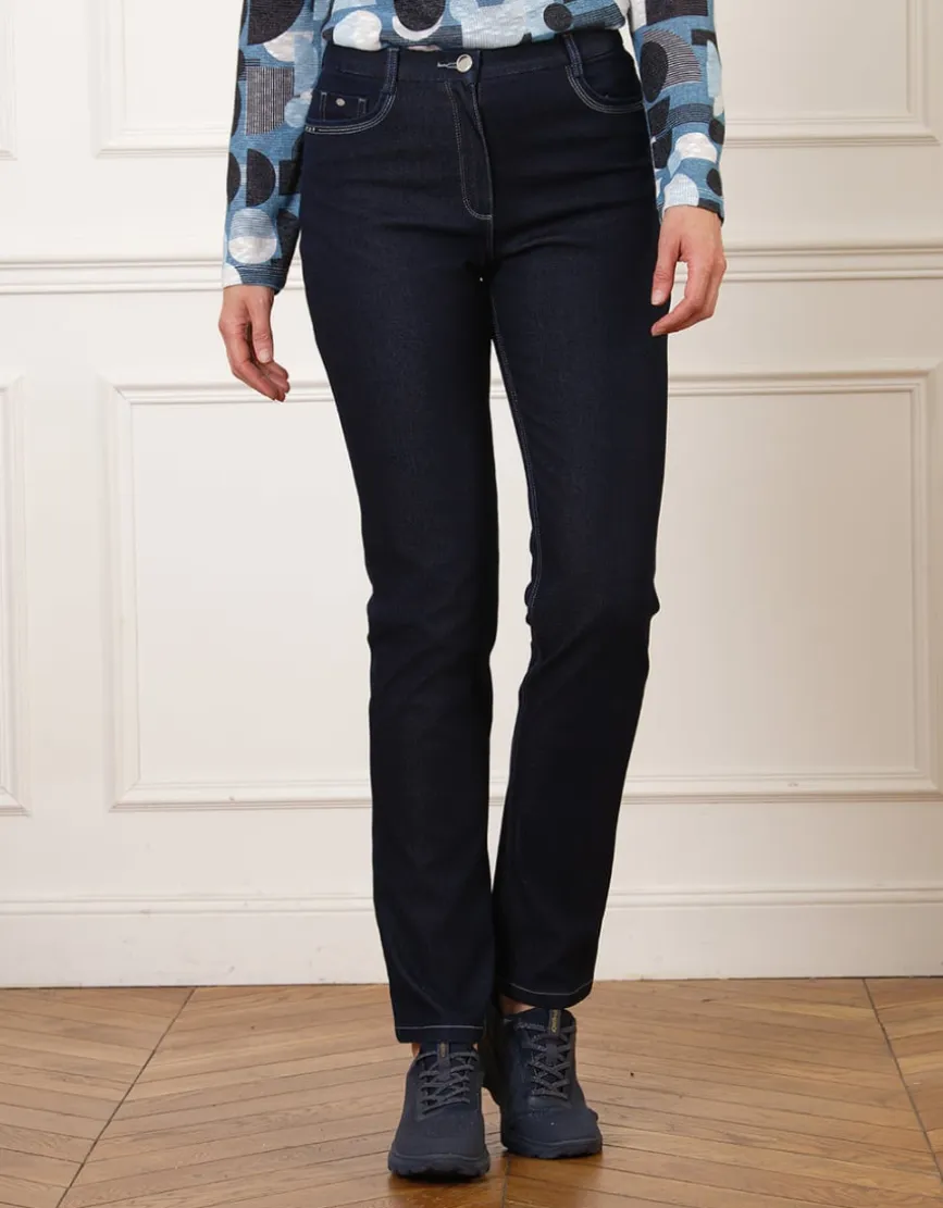 Jean regular coton bleu