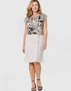 Jupe droite beige