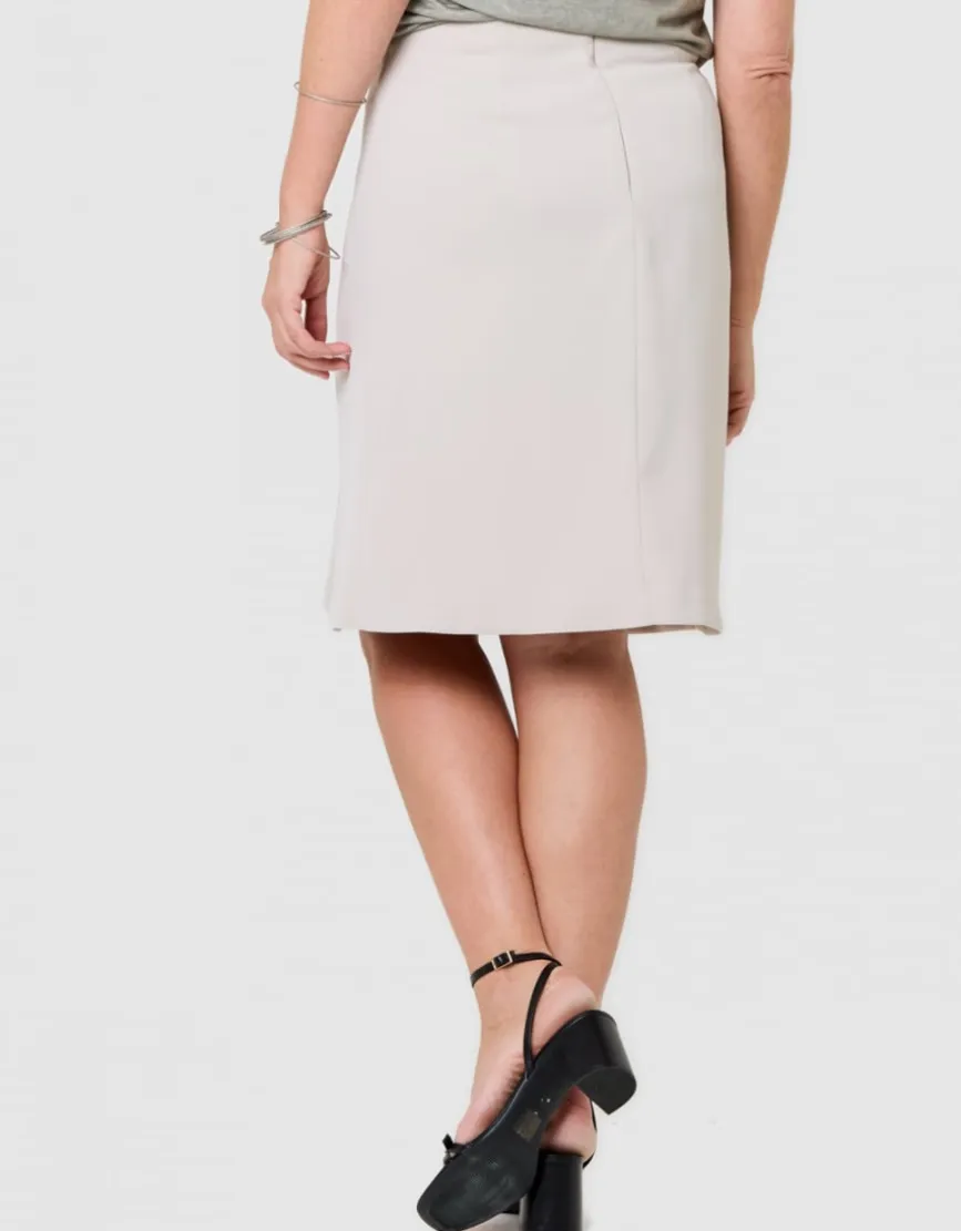 Jupe droite beige