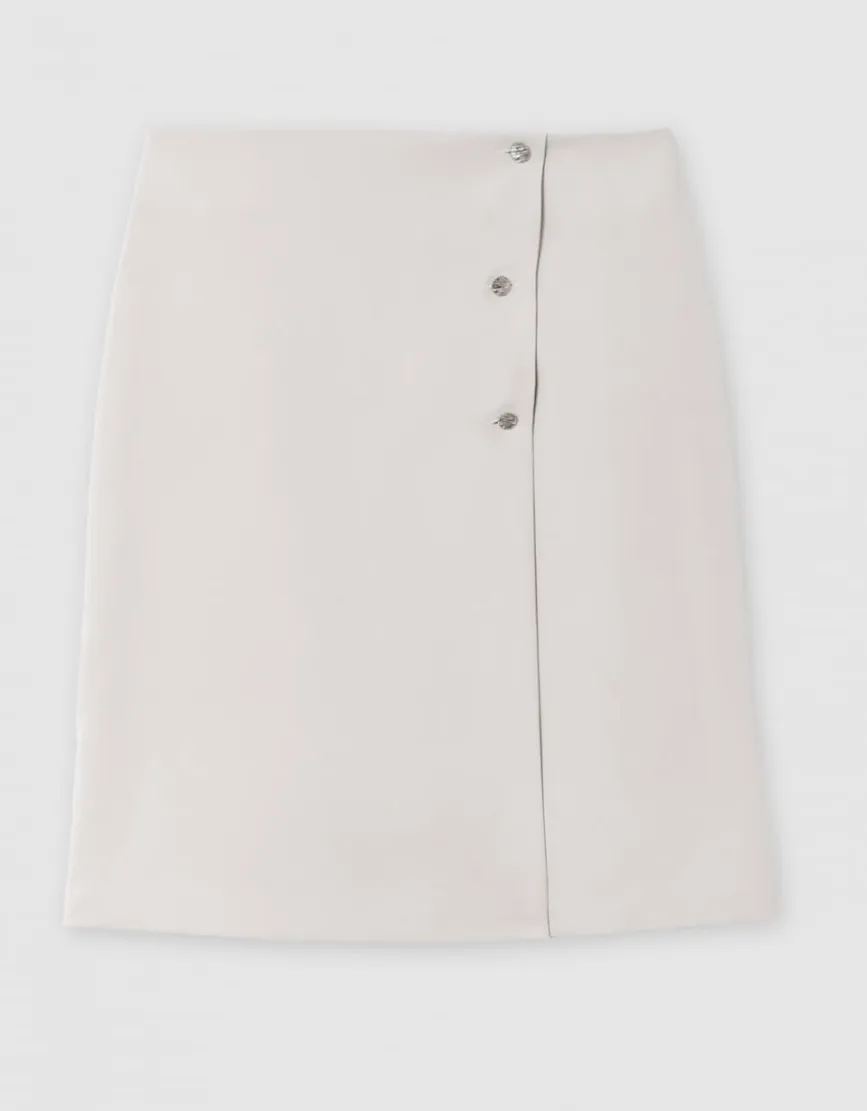 Jupe droite beige