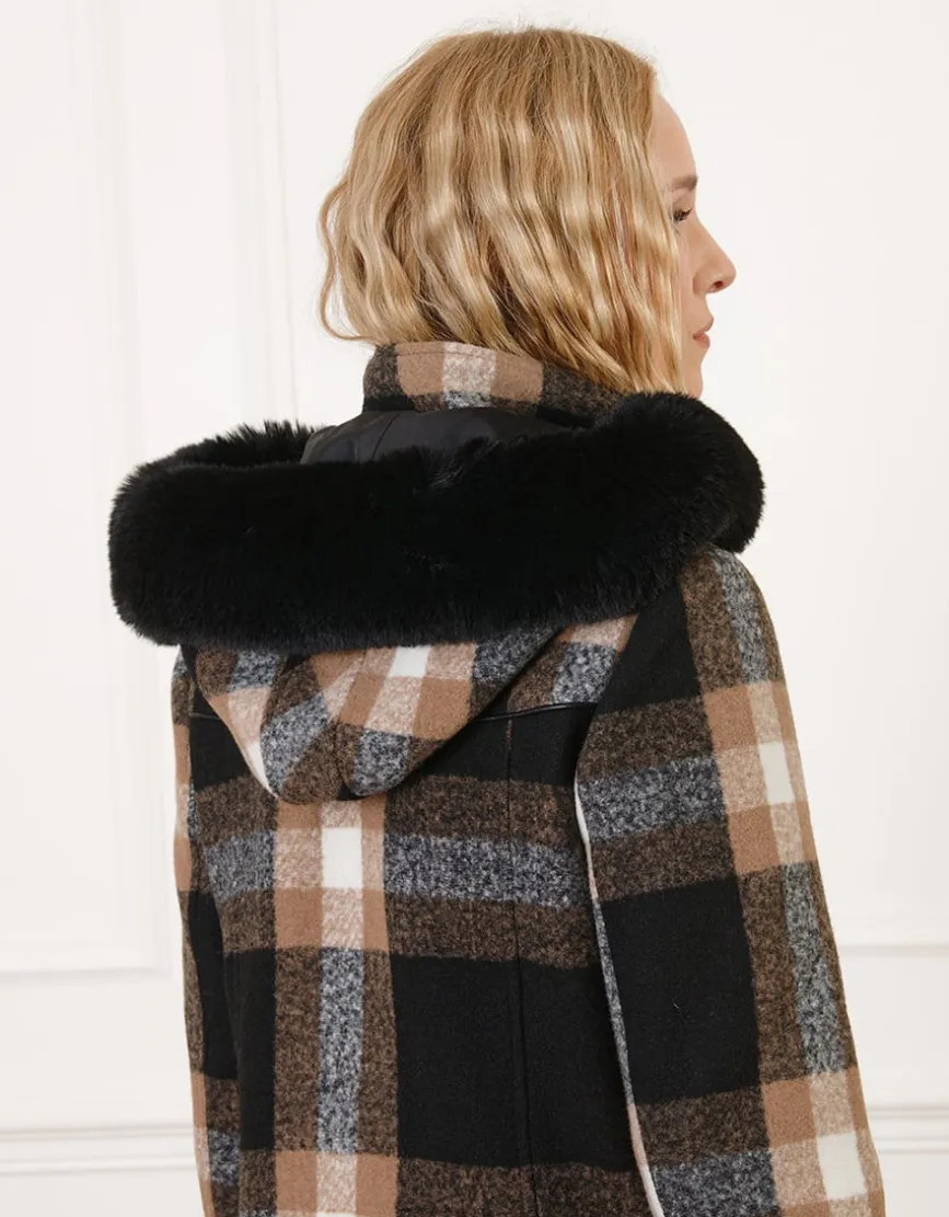 Manteau carreaux noir