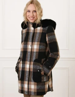 Manteau carreaux noir