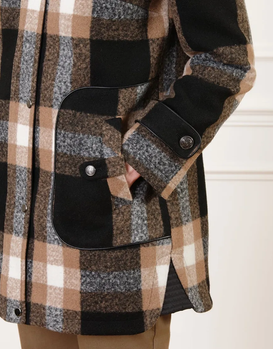 Manteau carreaux noir