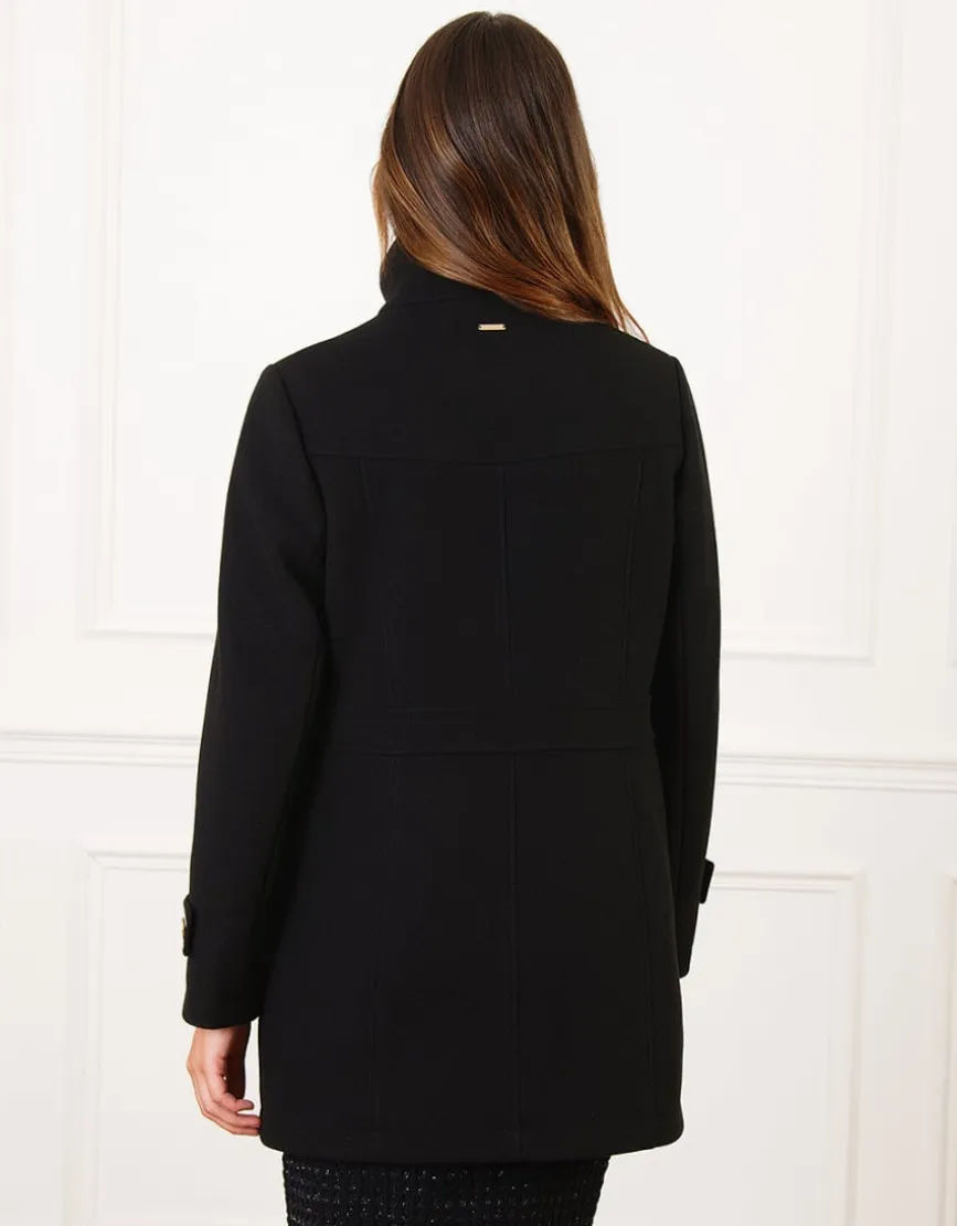 Manteau chic noir boutons