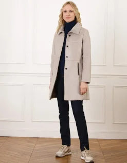 Manteau peau lainée taupe